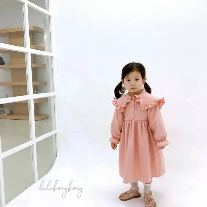 Lalabongbong - Korean Children Fashion - #fashionkids - Barbie Collar One-piece - 7