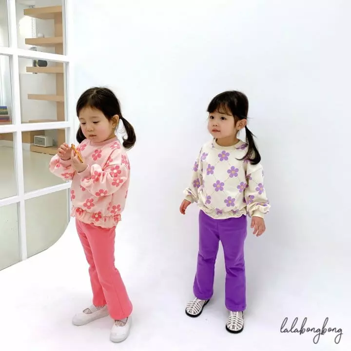 Lalabongbong - Korean Children Fashion - #kidsshorts - Floral Top Bottom Set - 5