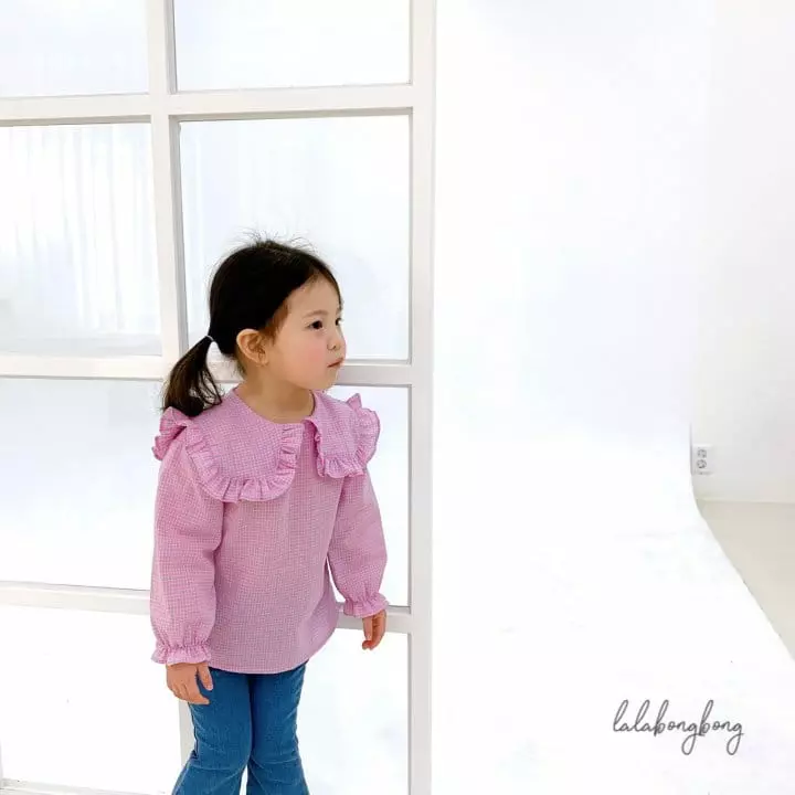 Lalabongbong - Korean Children Fashion - #kidsstore - Check Girl Blouse - 2