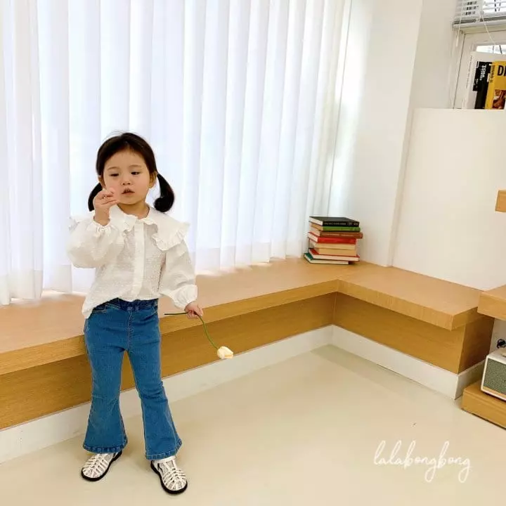 Lalabongbong - Korean Children Fashion - #kidzfashiontrend - Snow Flower Collar Blouse - 2