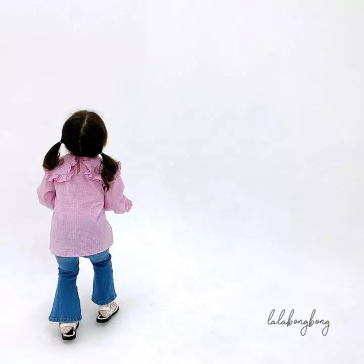 Lalabongbong - Korean Children Fashion - #kidzfashiontrend - Check Girl Blouse - 3