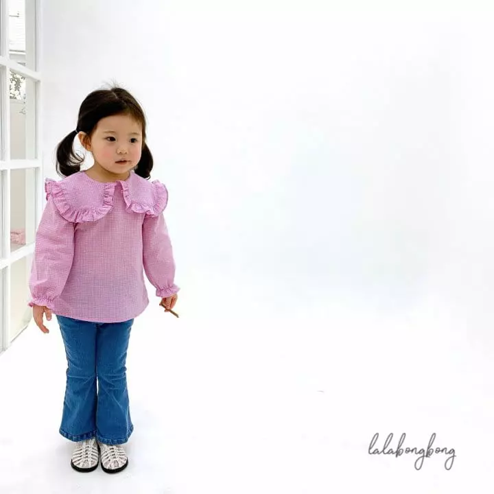 Lalabongbong - Korean Children Fashion - #littlefashionista - Check Girl Blouse - 5