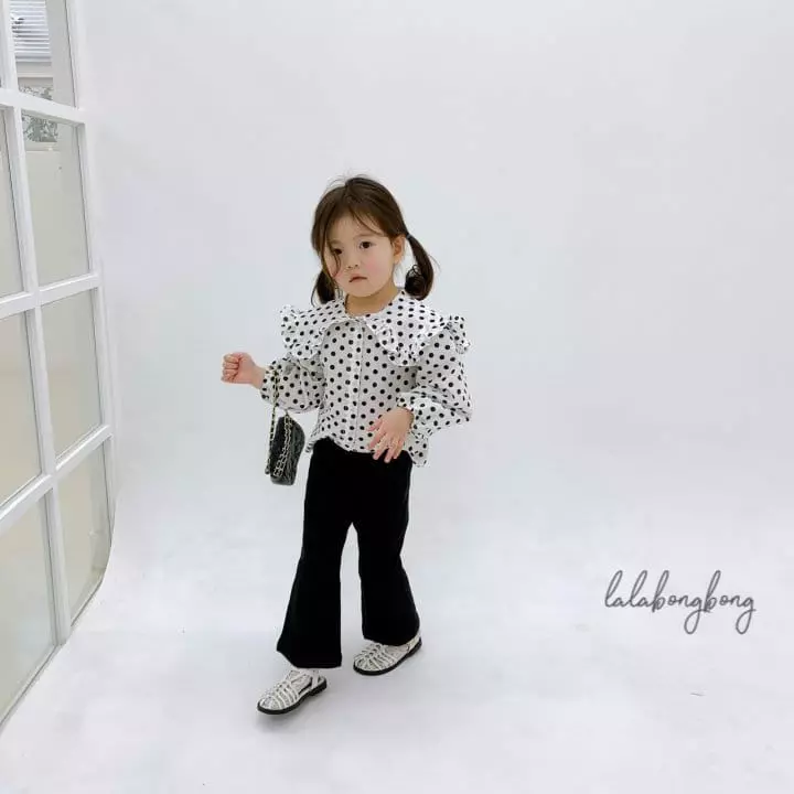Lalabongbong - Korean Children Fashion - #littlefashionista - Dot Collar Blouse - 3