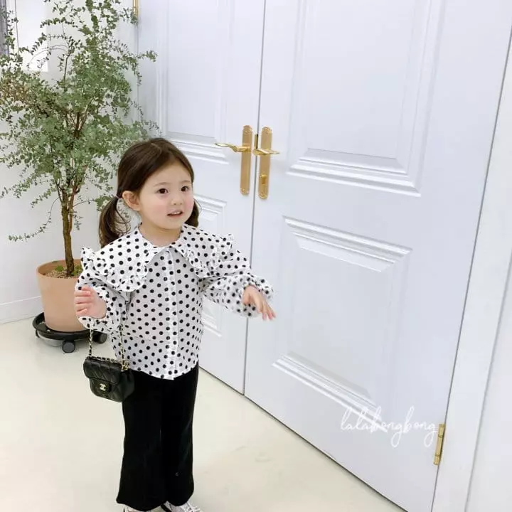 Lalabongbong - Korean Children Fashion - #prettylittlegirls - Dot Collar Blouse - 6