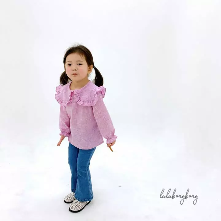 Lalabongbong - Korean Children Fashion - #stylishchildhood - Check Girl Blouse - 11