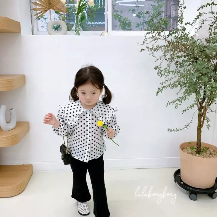 Lalabongbong - Korean Children Fashion - #stylishchildhood - Dot Collar Blouse - 9