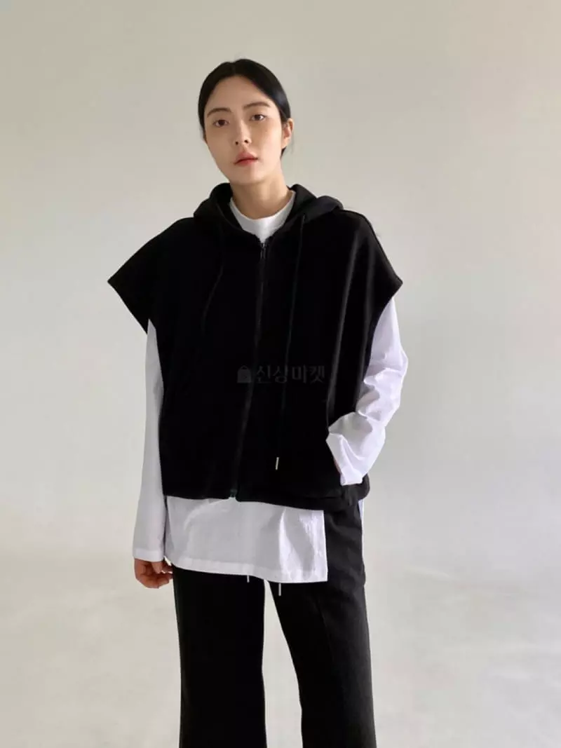 Le-Ppl - Korean Women Fashion - #vintagekidsstyle - Vera Hoody Sweatshirt Zip-up - 2