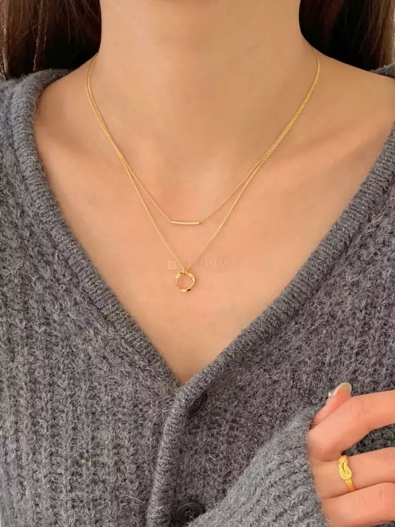 Lemei - Korean Women Fashion - #momslook - Silver 925 Mini Bar Necklace - 3