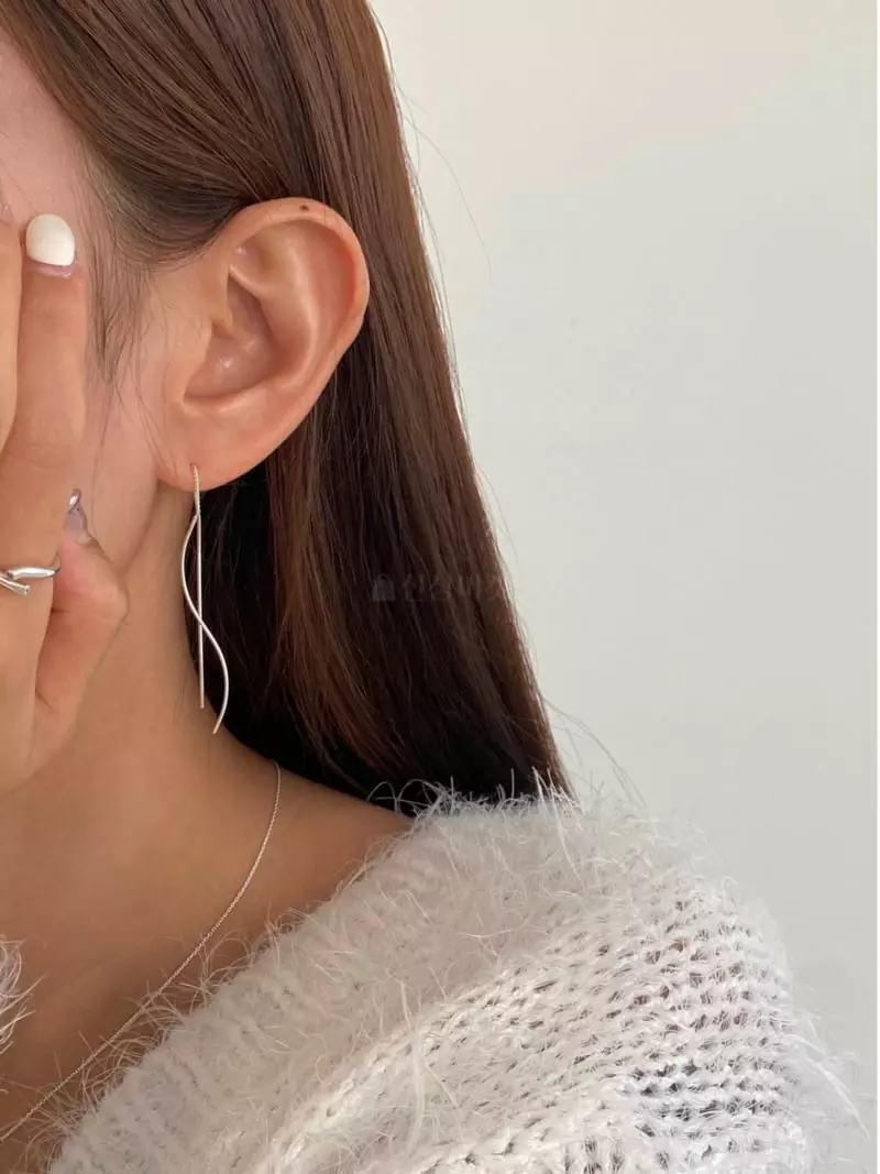 Lemei - Korean Women Fashion - #womensfashion - Silver 925 Two Drop Earrings - 4