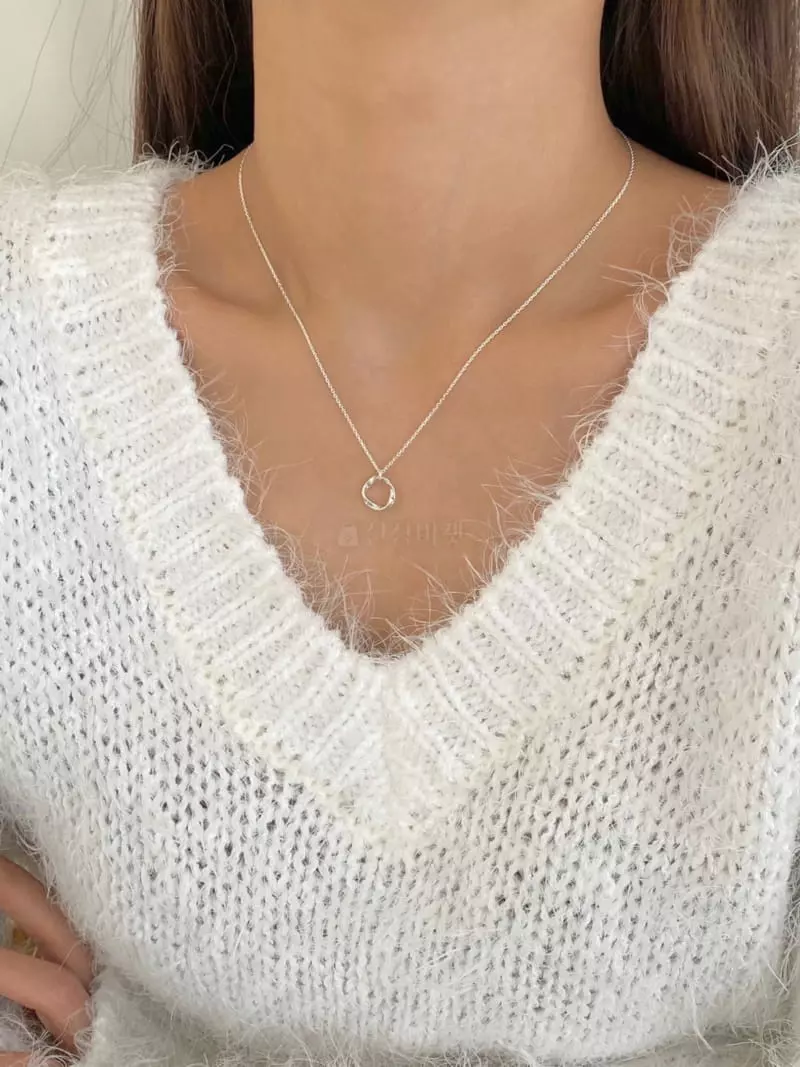 Lemei - Korean Women Fashion - #womensfashion - Silver 925 Wave Necklace - 4