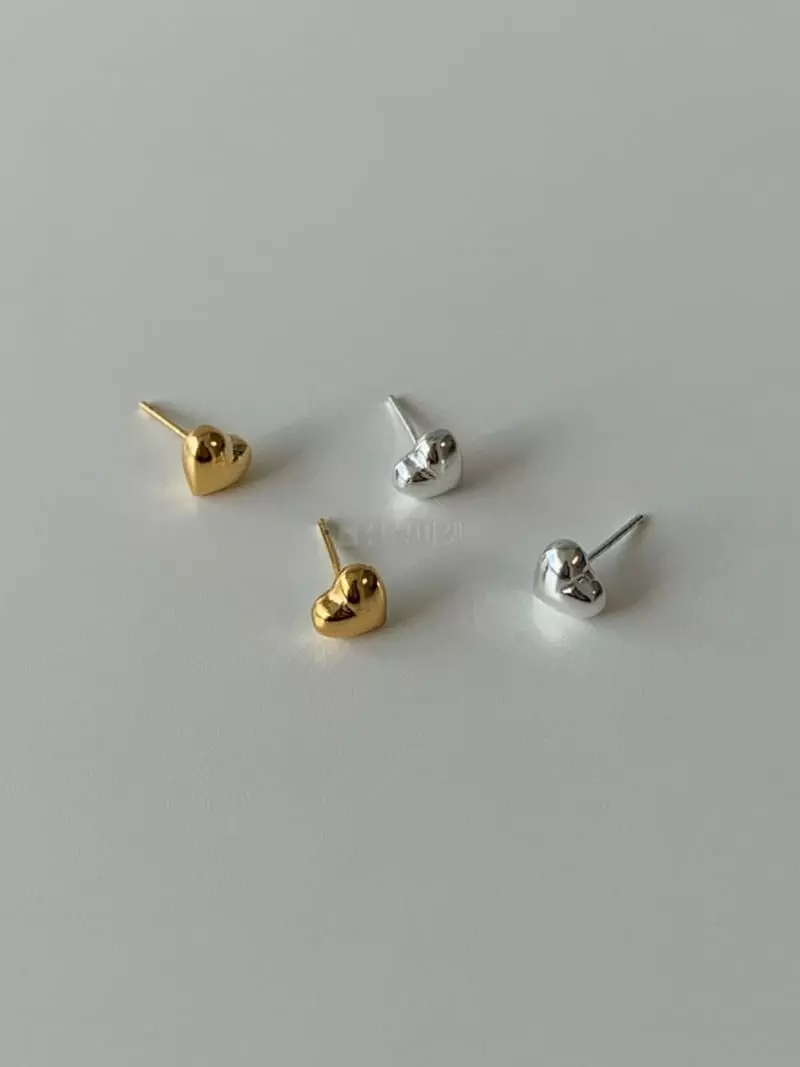 Lemei - Korean Women Fashion - #momslook - Silver 925 Heart Earrings - 2