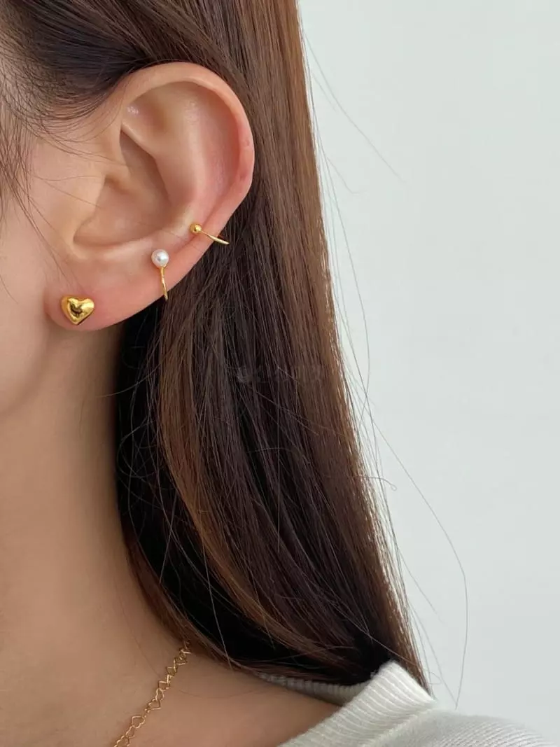Lemei - Korean Women Fashion - #momslook - Silver 925 Pearl Ear Cuff