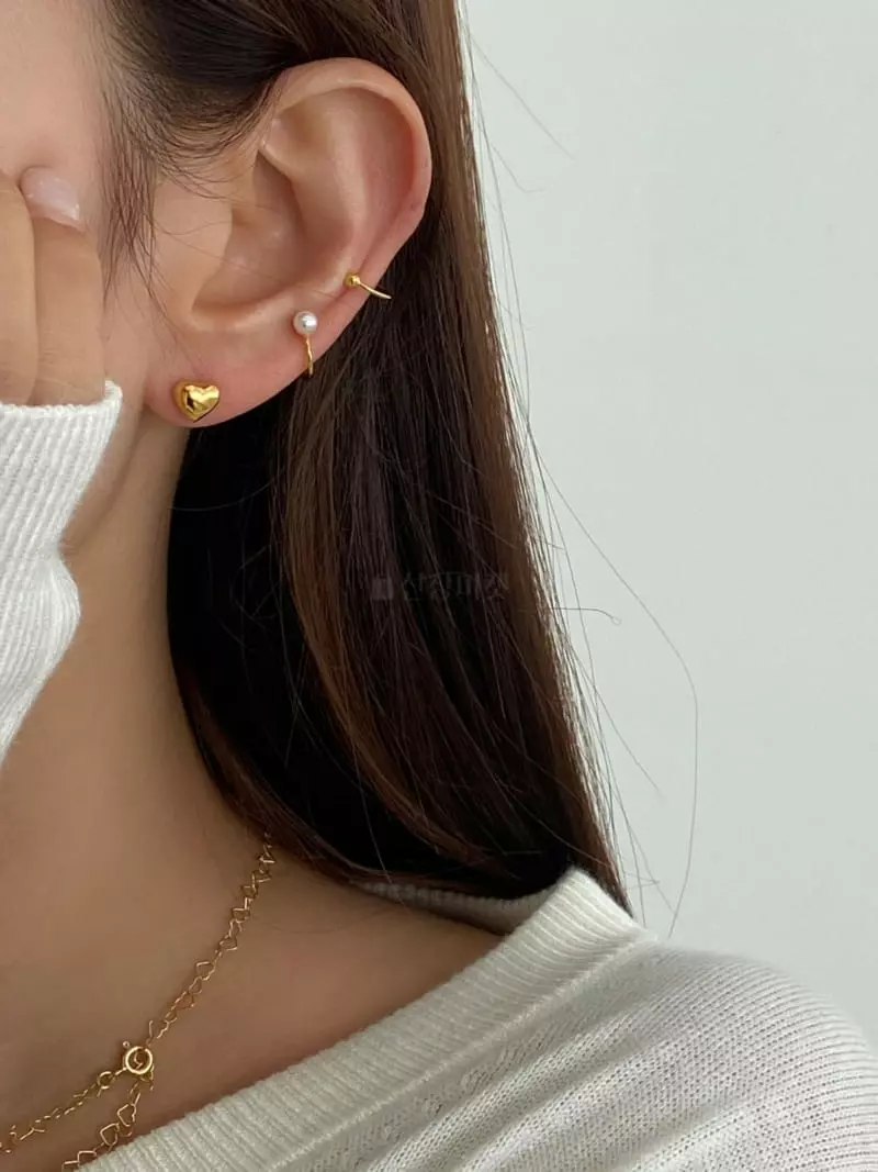 Lemei - Korean Women Fashion - #momslook - Silver 925 Pearl Ear Cuff - 3