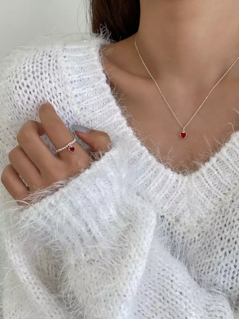 Lemei - Korean Women Fashion - #momslook - Silver 925 Color Heart Ring