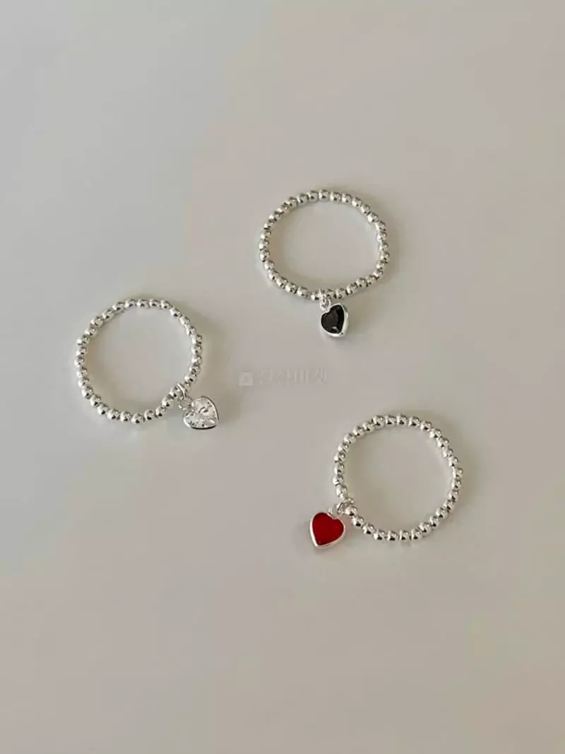 Lemei - Korean Women Fashion - #momslook - Silver 925 Color Heart Ring - 3