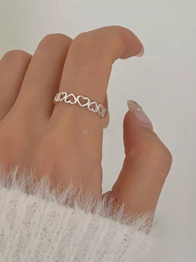 Lemei - Korean Women Fashion - #momslook - Silver 925 Love Open Ring