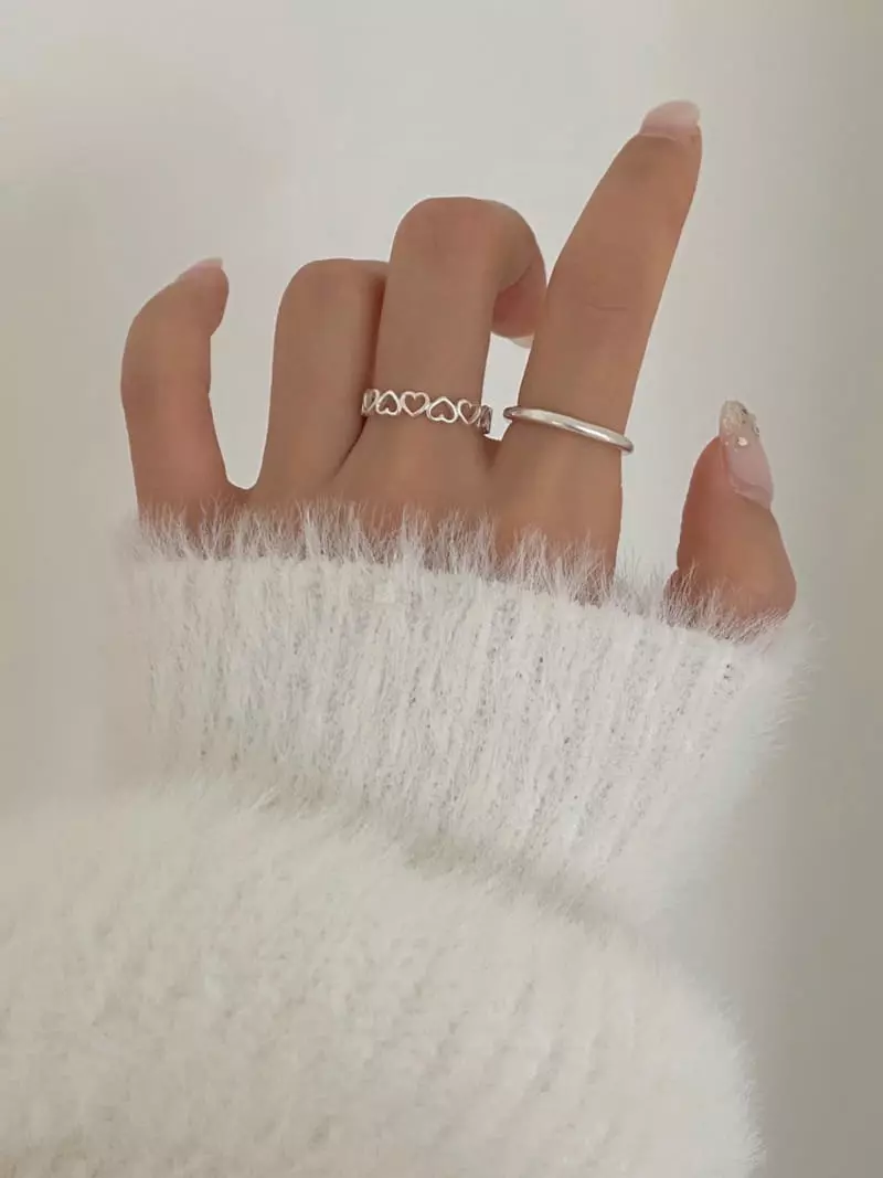 Lemei - Korean Women Fashion - #momslook - Silver 925 Love Open Ring - 3