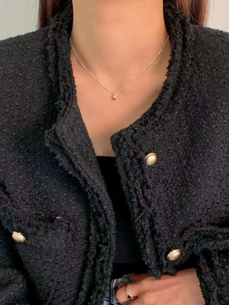 Lemei - Korean Women Fashion - #momslook - Silver 925 Water Drop Necklace