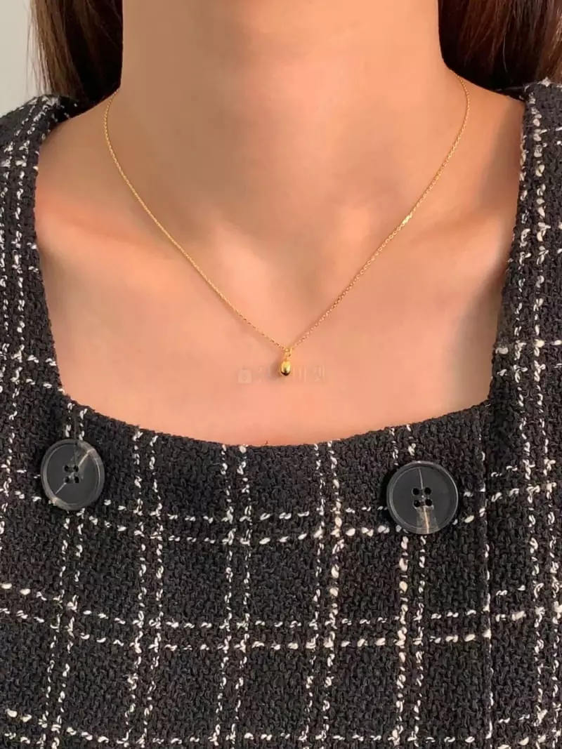 Lemei - Korean Women Fashion - #momslook - Silver 925 Water Drop Necklace - 3