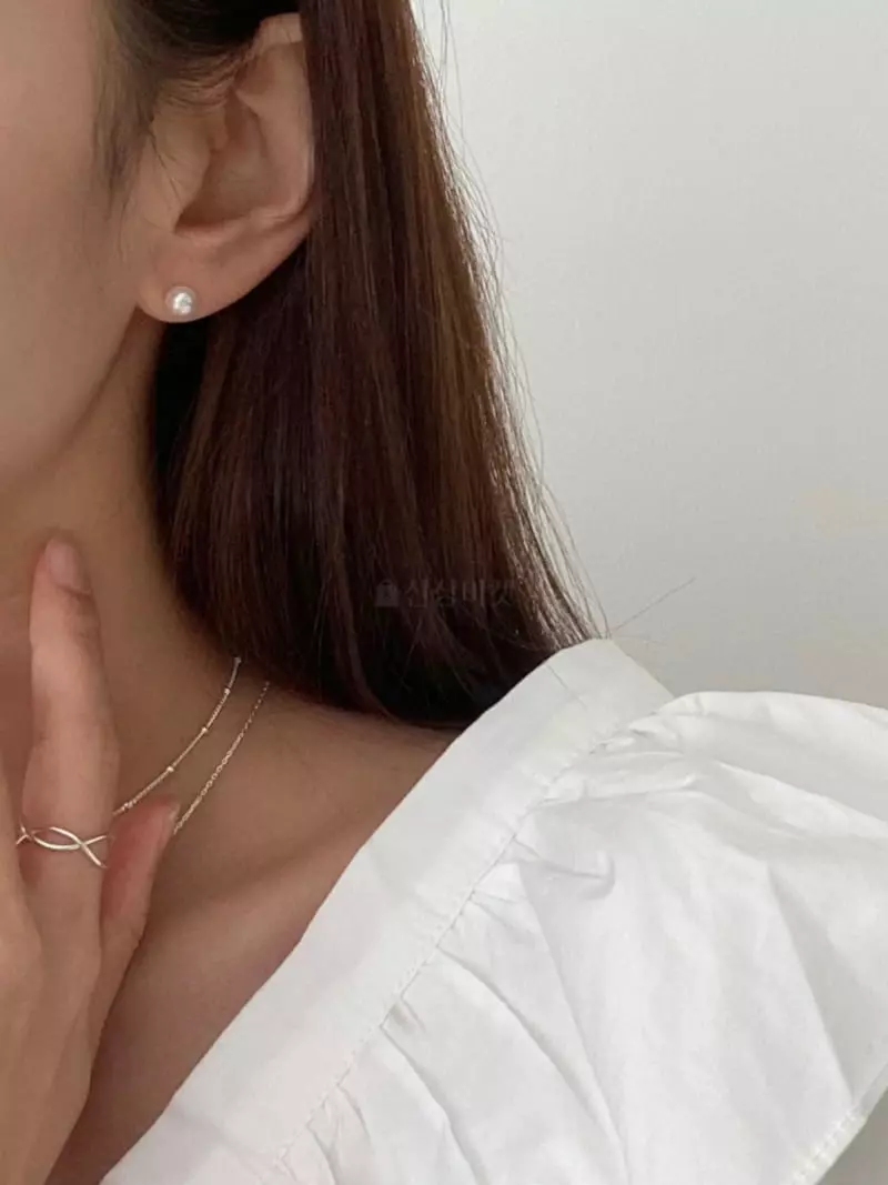 Lemei - Korean Women Fashion - #pursuepretty - Silver 925 6mm Pearl Earrings - 3
