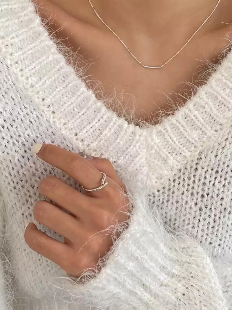 Lemei - Korean Women Fashion - #shopsmall - Silver 925 Unbalanced Open Ring - 3