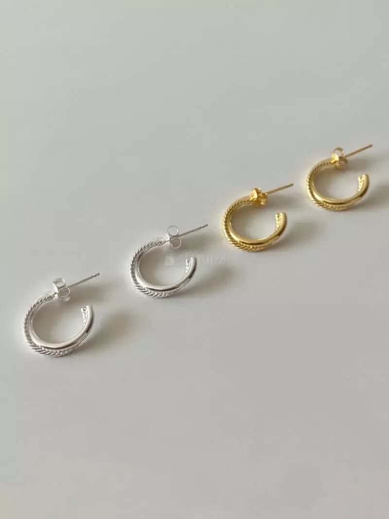 Lemei - Korean Women Fashion - #shopsmall - Silver 925 Combination Earrings - 2