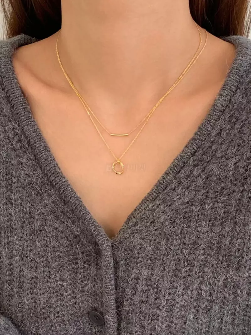 Lemei - Korean Women Fashion - #thelittlethings - Silver 925 Mini Bar Necklace - 2