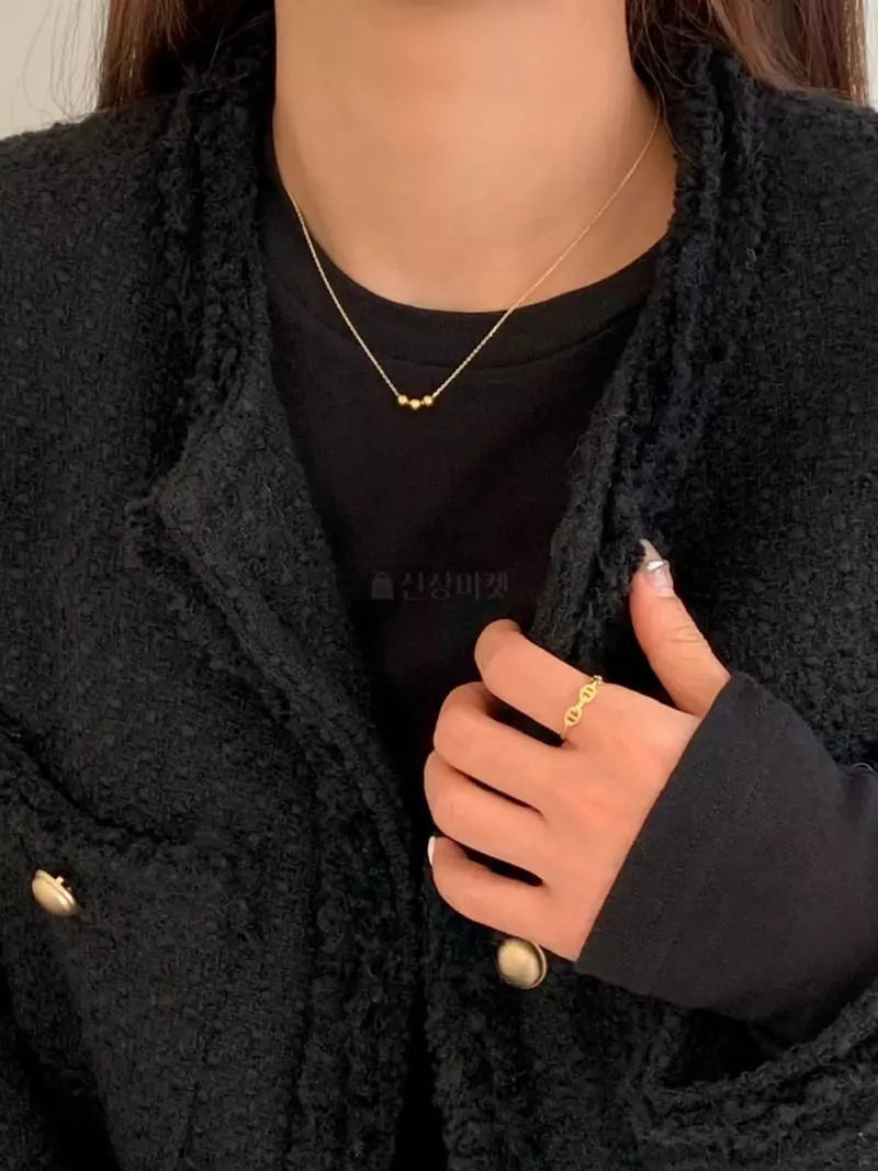 Lemei - Korean Women Fashion - #thelittlethings - Silver 925 Three Ball Necklace
