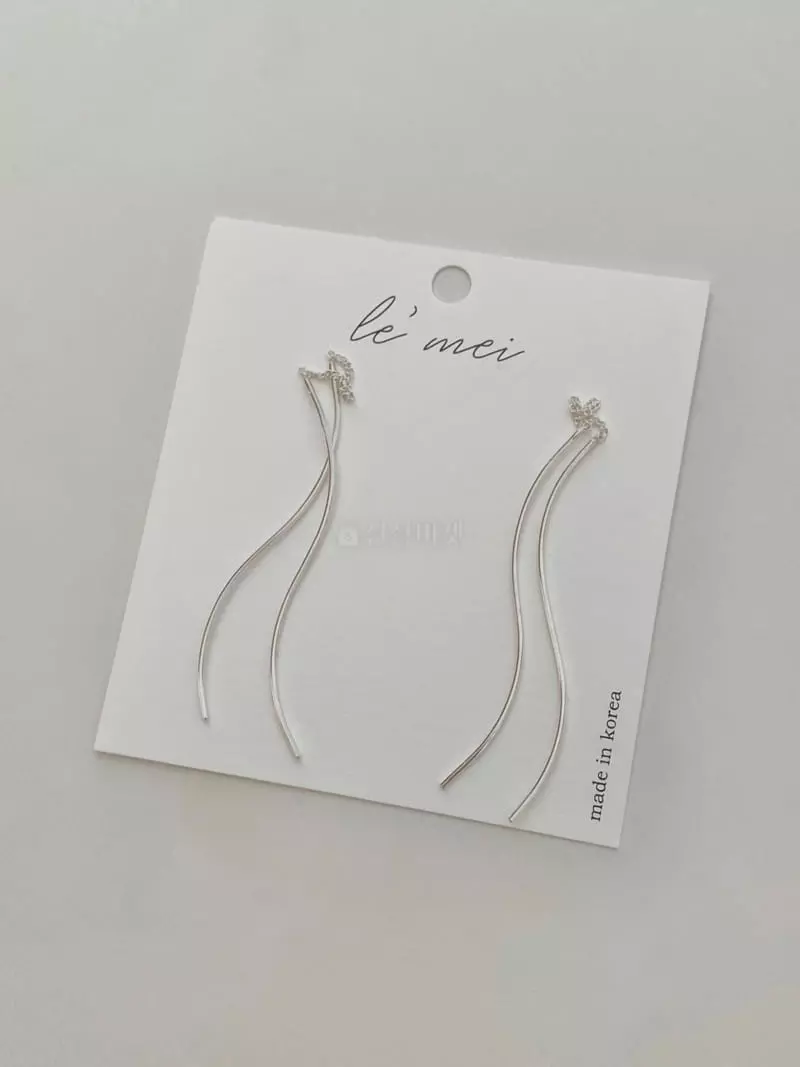 Lemei - Korean Women Fashion - #womensfashion - Silver 925 Two Drop Earrings - 3