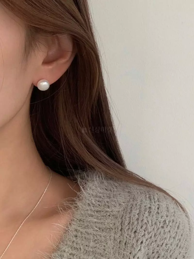 Lemei - Korean Women Fashion - #womensfashion - Silver 925 10mm Pearl Earrings - 2