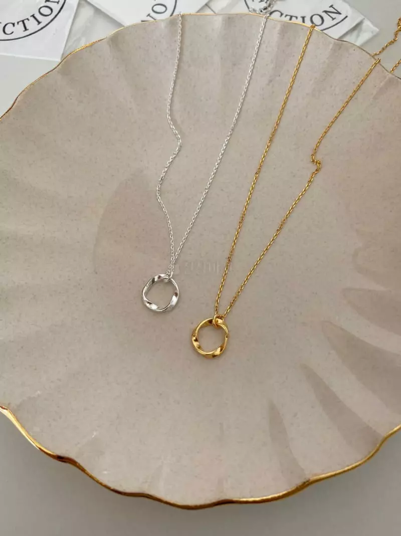 Lemei - Korean Women Fashion - #womensfashion - Silver 925 Wave Necklace