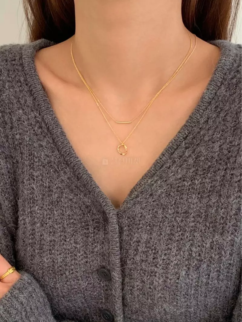 Lemei - Korean Women Fashion - #womensfashion - Silver 925 Wave Necklace - 3