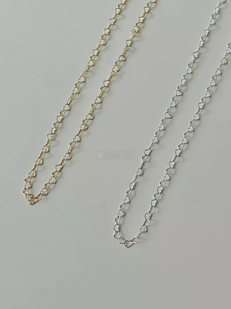 Lemei - Korean Women Fashion - #momslook - Silver 925 Heart Chain Necklace - 4