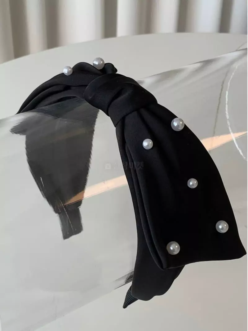 Lemei - Korean Women Fashion - #womensfashion - Handmade Pearl Ribbon Hair Band