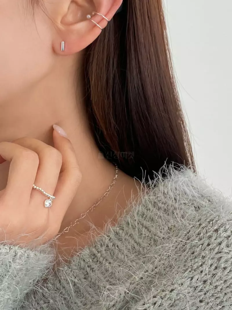 Lemei - Korean Women Fashion - #momslook - Silver 925 Simple Earrings - 4
