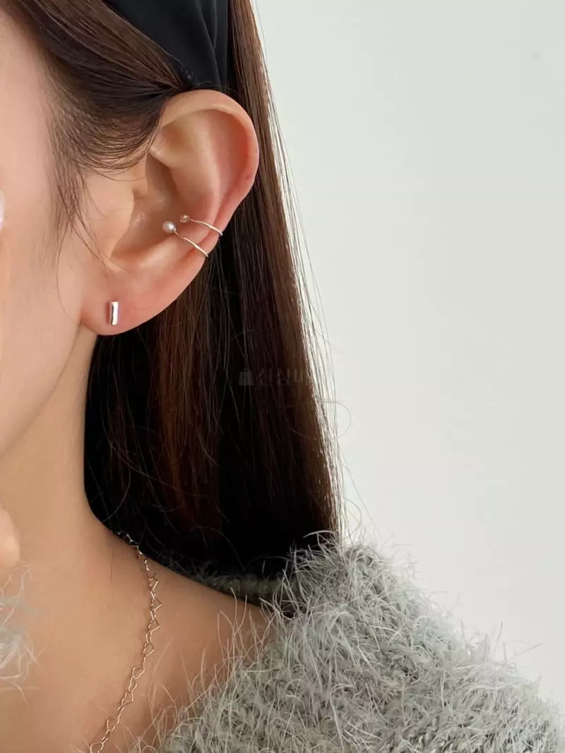 Lemei - Korean Women Fashion - #womensfashion - Silver 925 Pearl Ear Cuff - 2