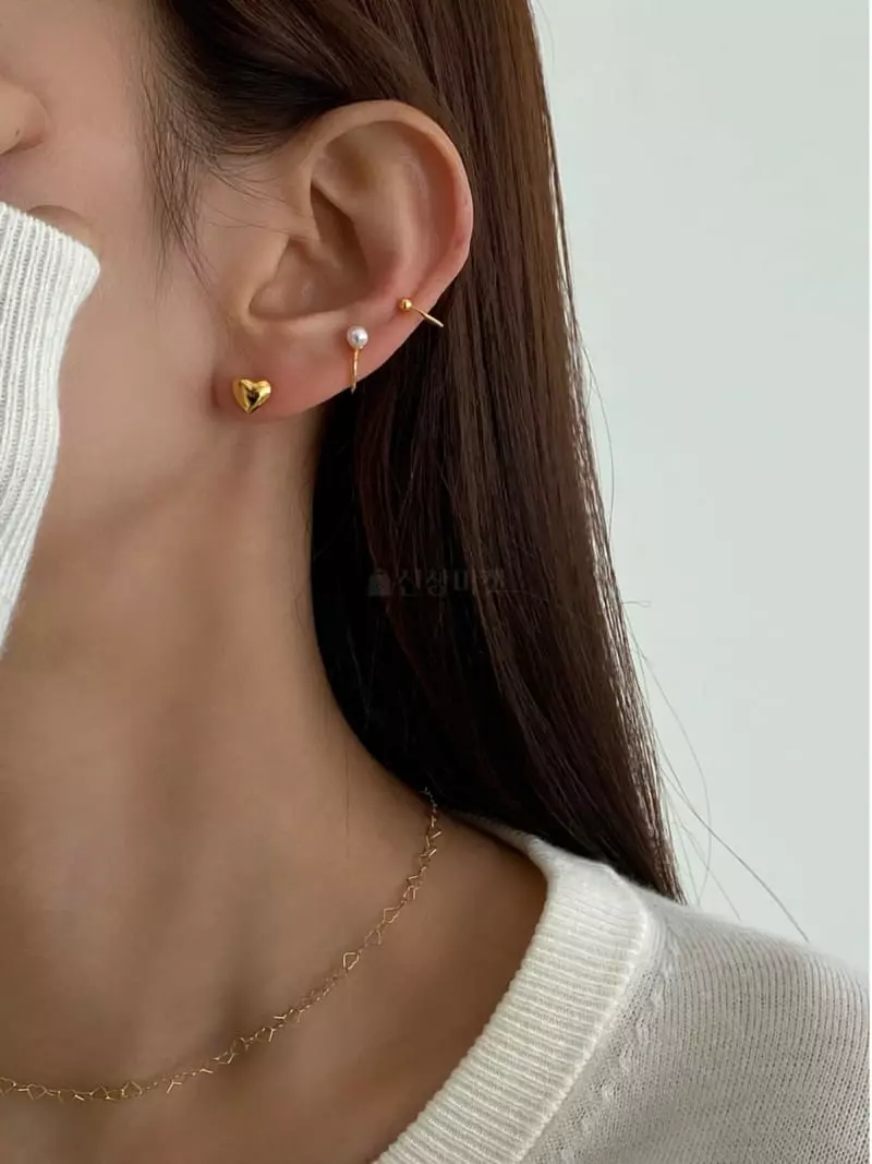 Lemei - Korean Women Fashion - #momslook - Silver 925 Pearl Ear Cuff - 4