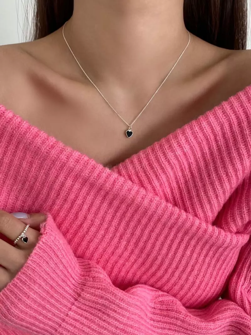 Lemei - Korean Women Fashion - #womensfashion - Silver 925 Color Heart Necklace