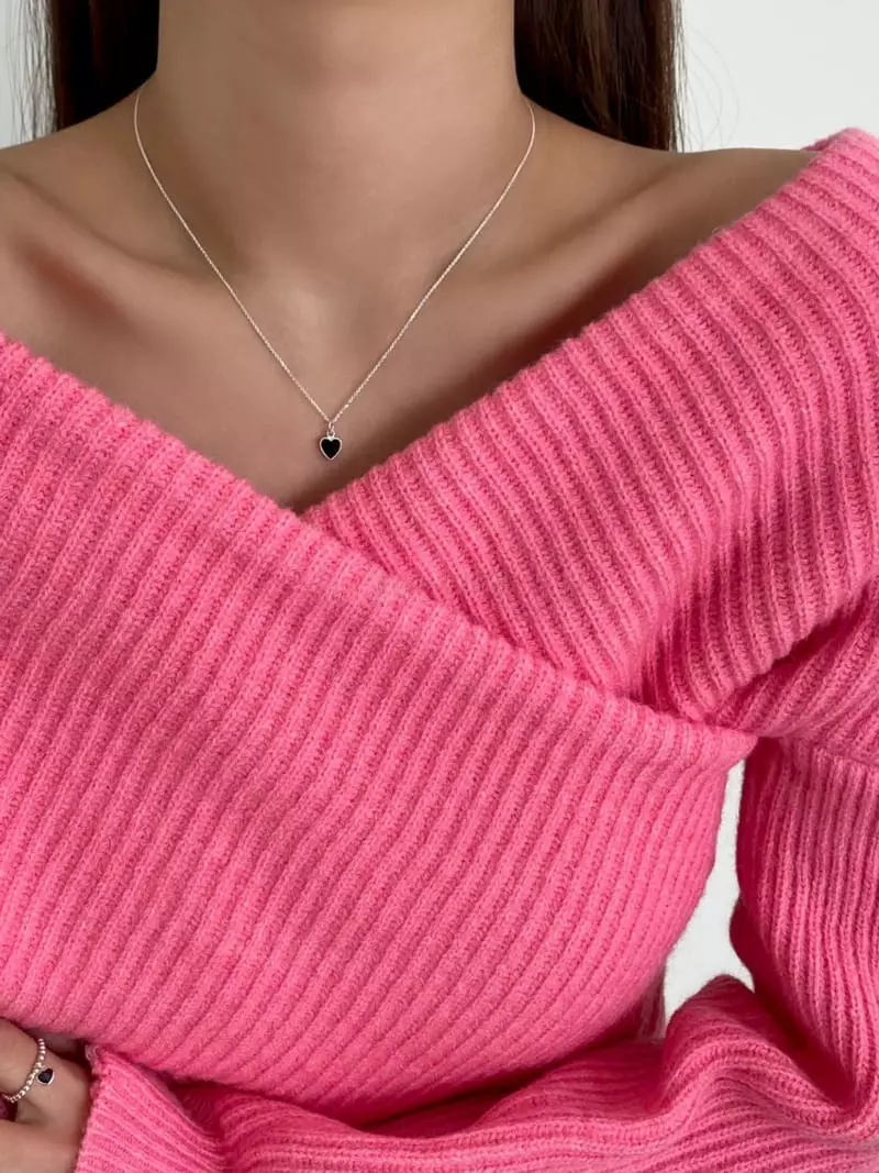 Lemei - Korean Women Fashion - #womensfashion - Silver 925 Color Heart Necklace - 3
