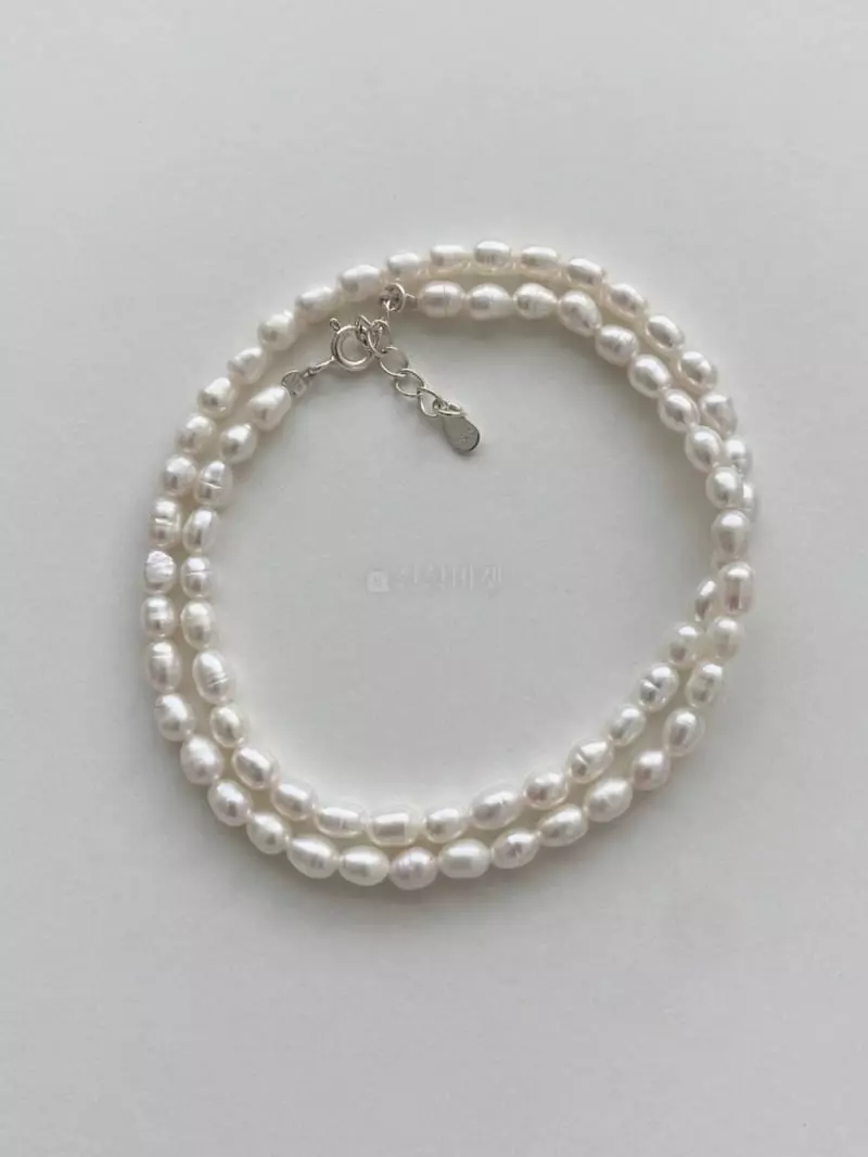 Lemei - Korean Women Fashion - #momslook - Silver 925 Fresh Pearl Necklace - 4