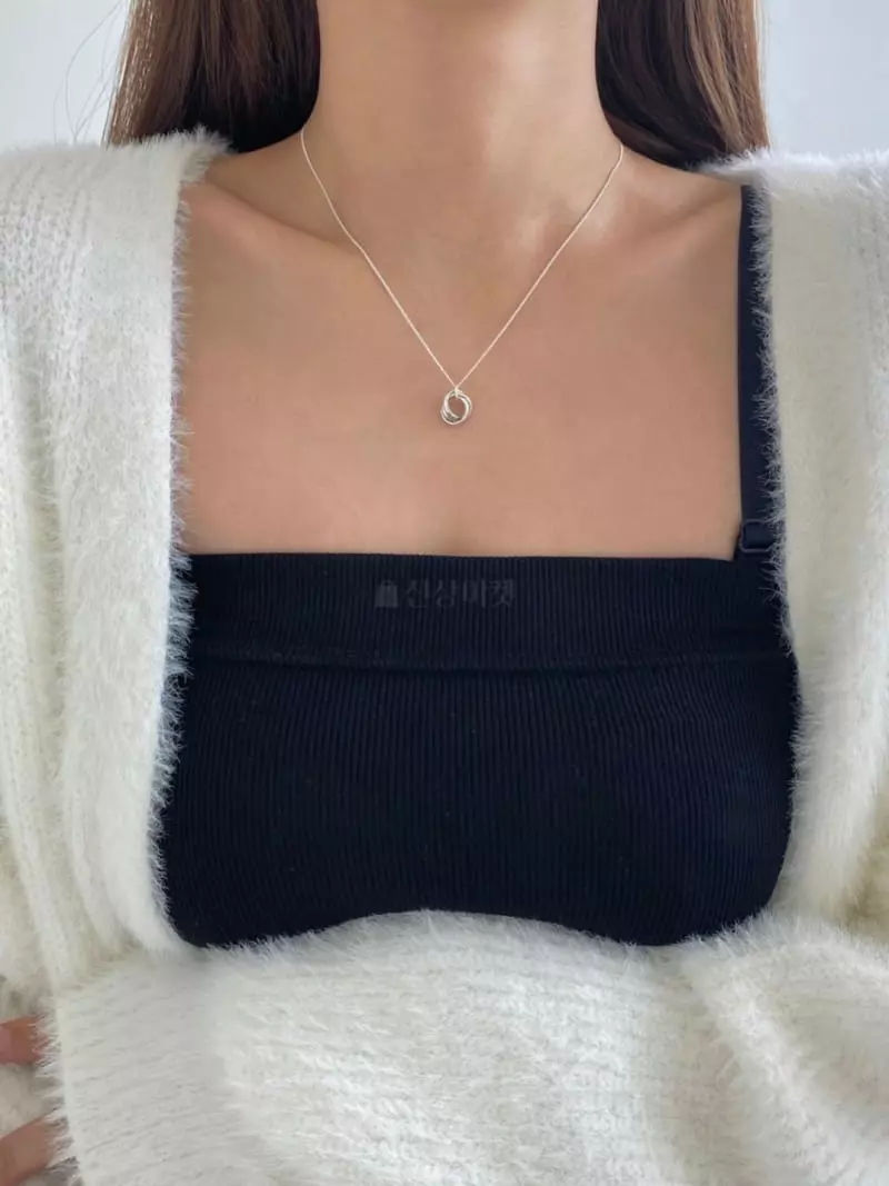 Lemei - Korean Women Fashion - #womensfashion - Silver 925 Three Ring Necklace