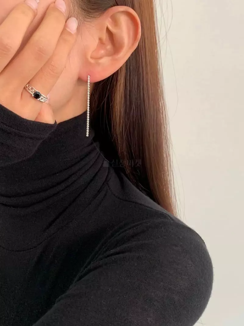 Lemei - Korean Women Fashion - #womensfashion - Silver 925 Cubic Drop Earrings