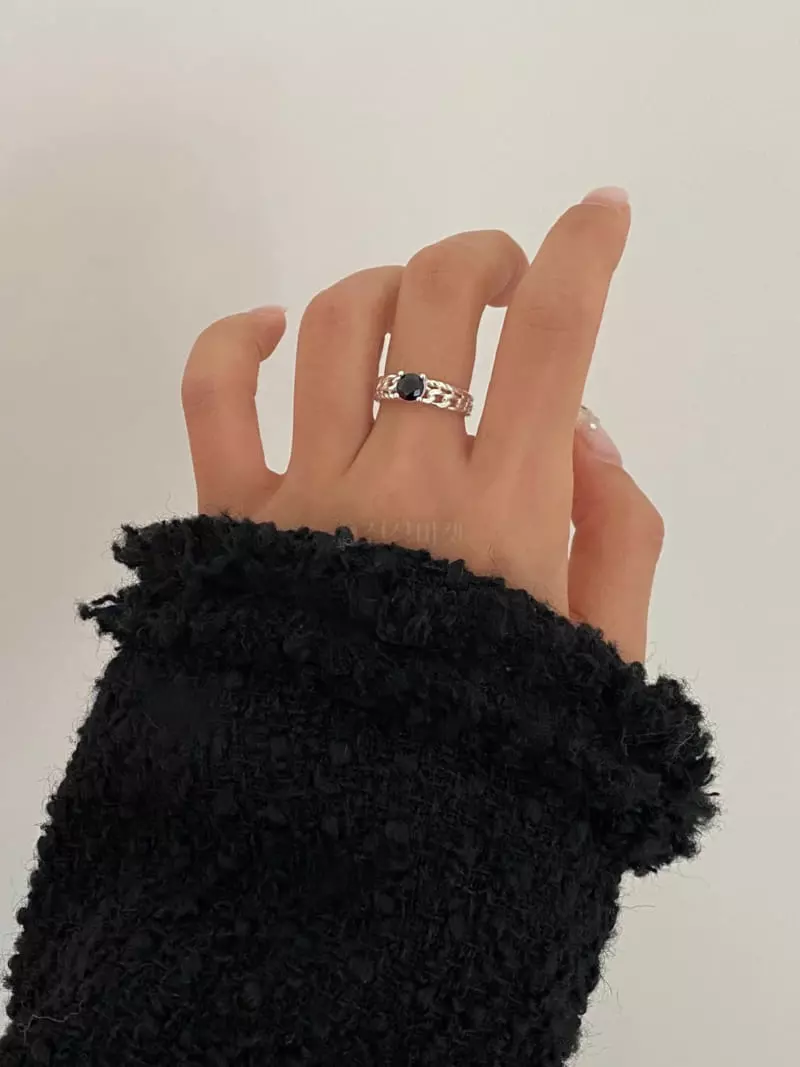 Lemei - Korean Women Fashion - #womensfashion - Silver 925 Jewel Chain Open Ring - 2