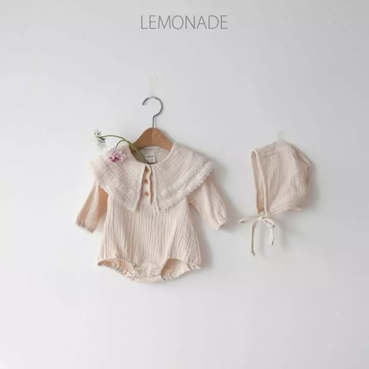 Lemonade - Korean Baby Fashion - #babygirlfashion - Cellin Bodysuit with Bonnet - 2