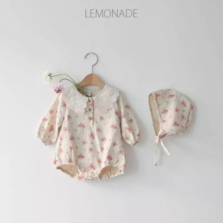Lemonade - Korean Baby Fashion - #babylifestyle - Roren Bodysuit with Bonnet - 2