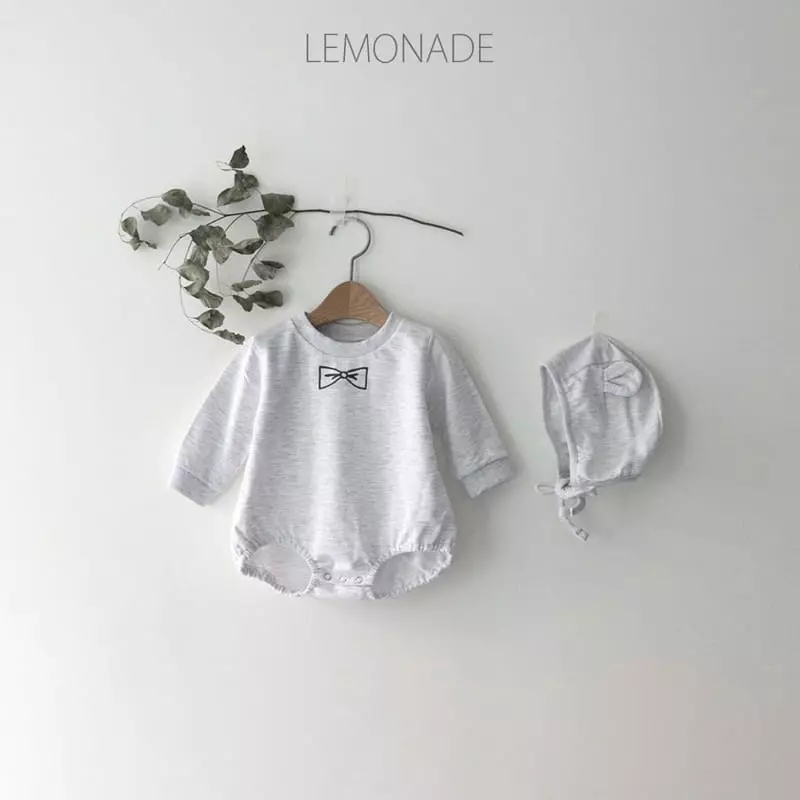 Lemonade - Korean Baby Fashion - #smilingbaby - Tie Bodysuit with Bonnet - 9