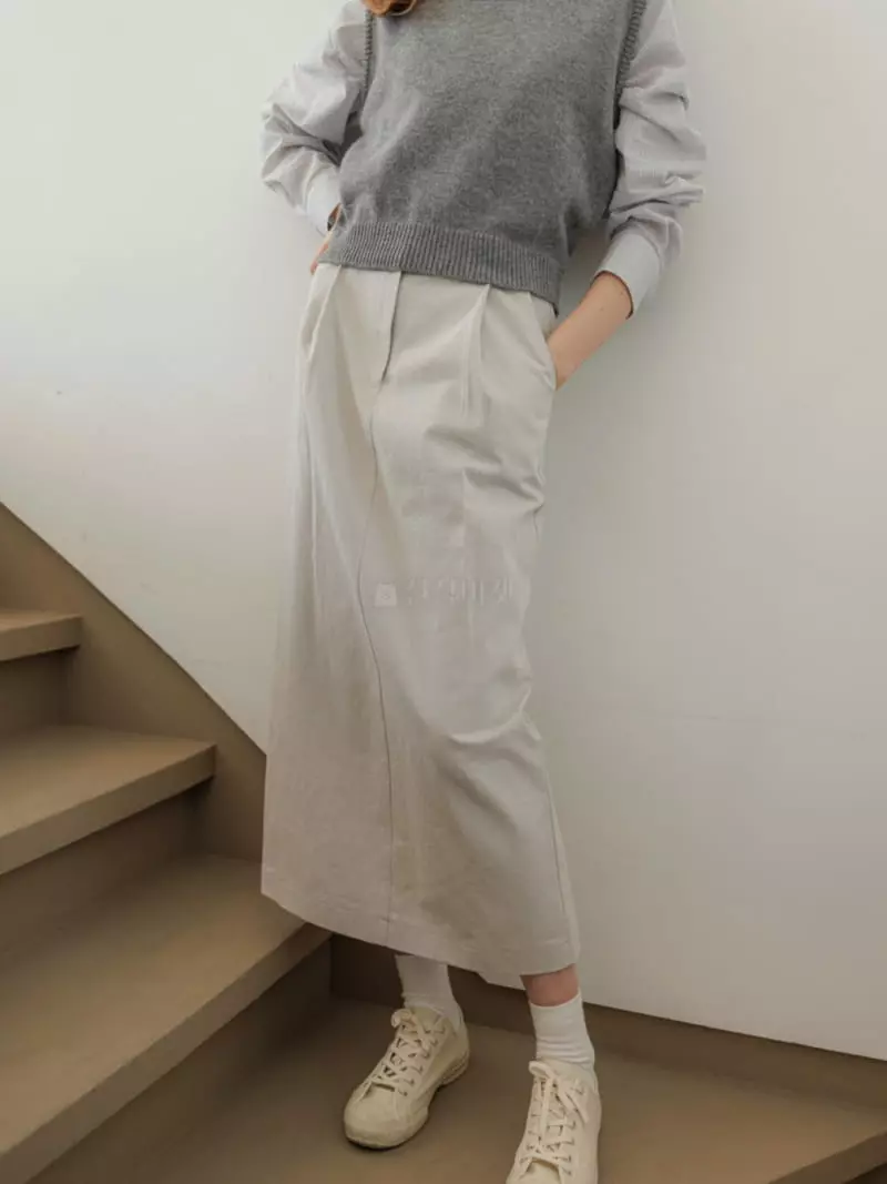 Leneuf - Korean Women Fashion - #momslook - Bio Pintuck Skirt - 3