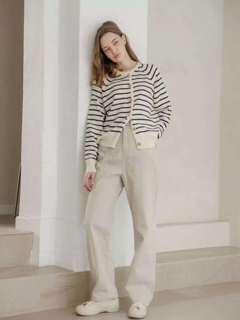 Leneuf - Korean Women Fashion - #momslook - Stripe Cardigan