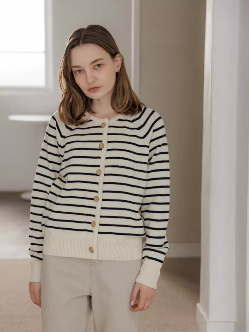 Leneuf - Korean Women Fashion - #momslook - Stripe Cardigan - 3