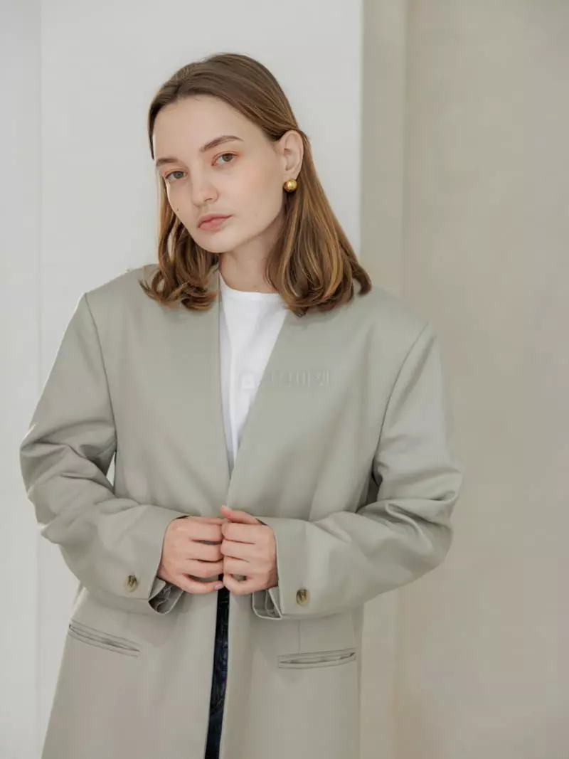 Leneuf - Korean Women Fashion - #pursuepretty - No Collar Jacket - 3